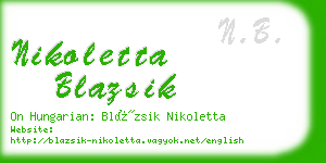 nikoletta blazsik business card